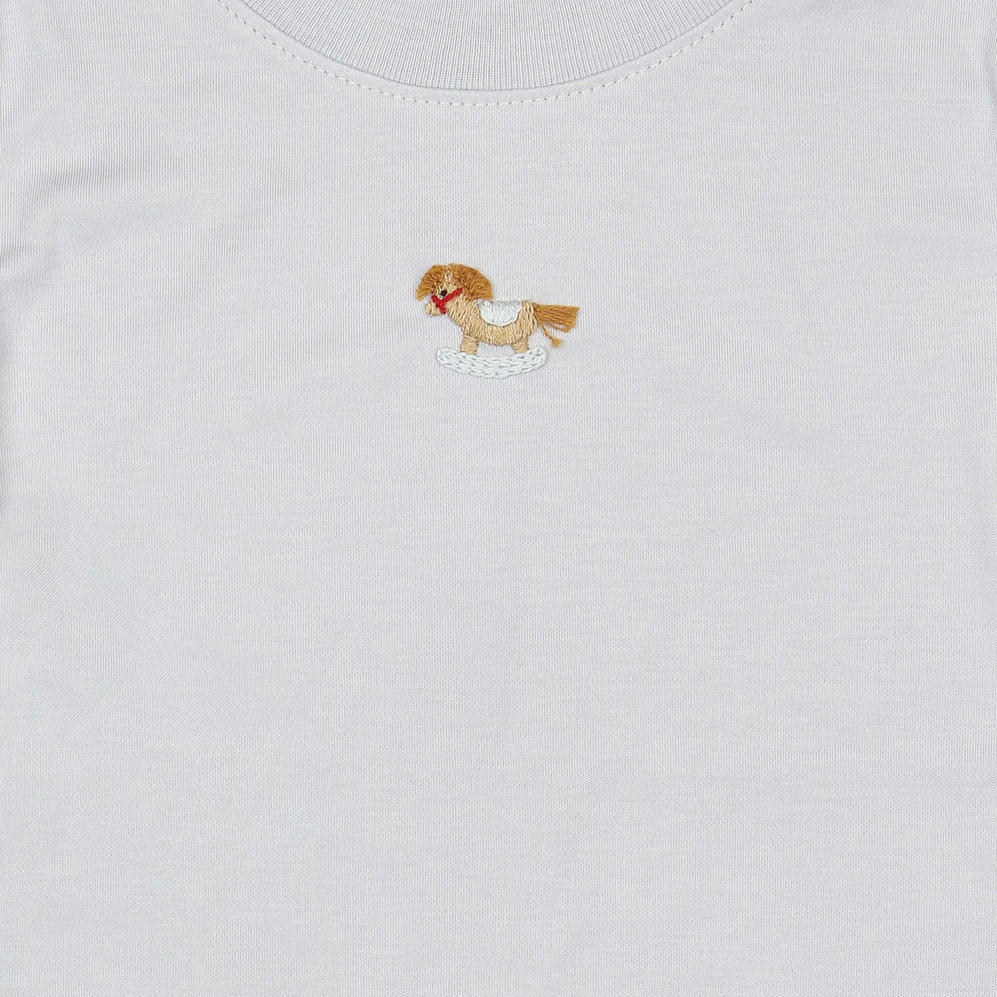 Pima Embroidered Pajama Set in Rocking Horse