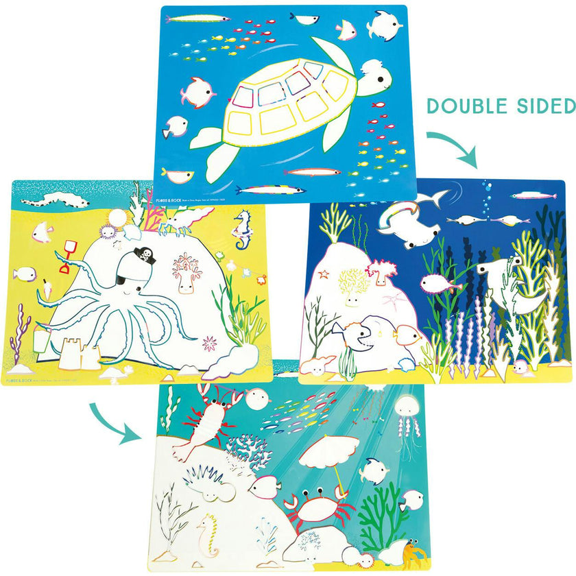 Magic Color Changing Water Placemats Set - Ocean