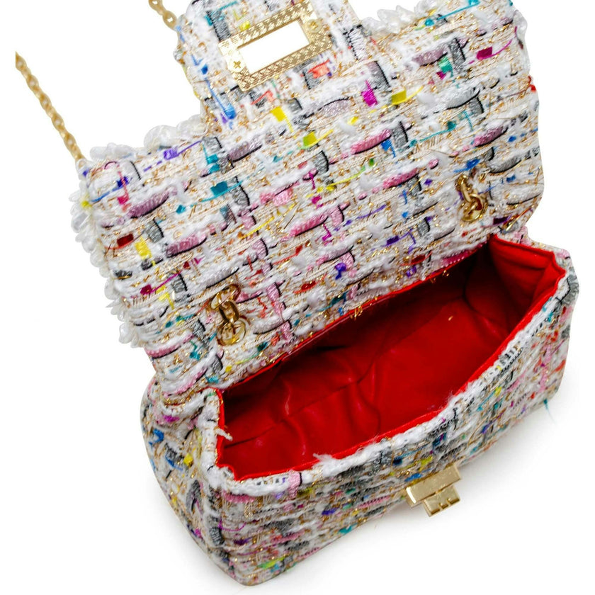 Classic Tweed Pearl Handbag