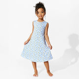 Milk & Cookies Blue Bamboo Girls' Sleeveless Dress