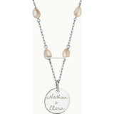 Personalized Pearl Chain Necklace, Sterling Silver