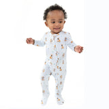 Bestie Dogs Blue - 2 Way Zipper Footie