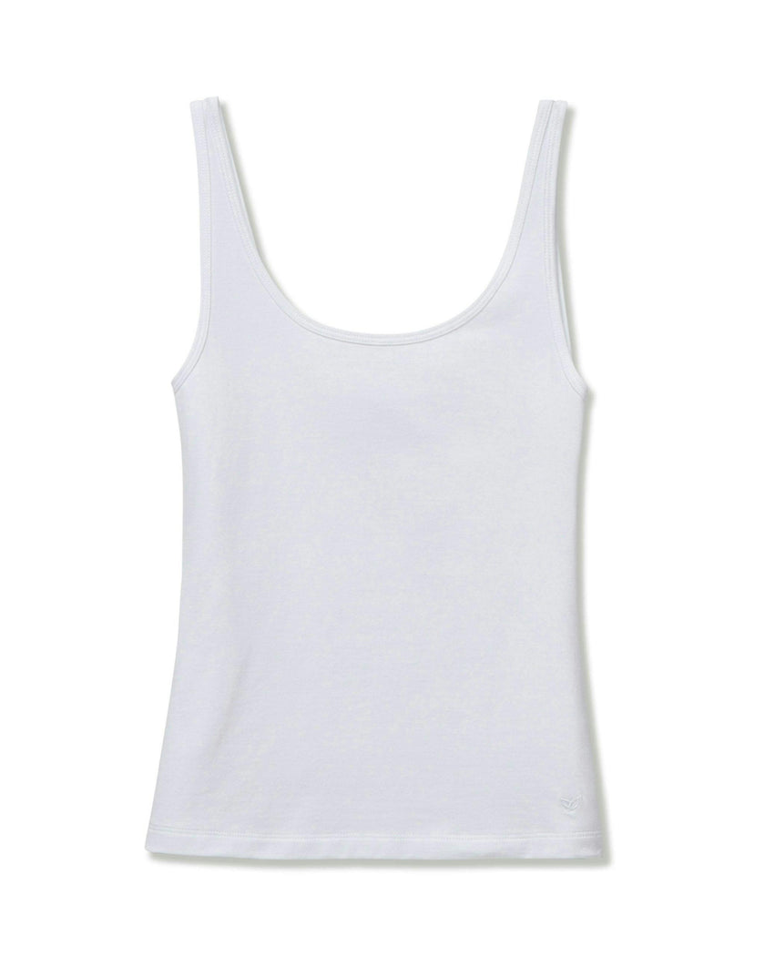 Women's Pima Scoop Tank in White