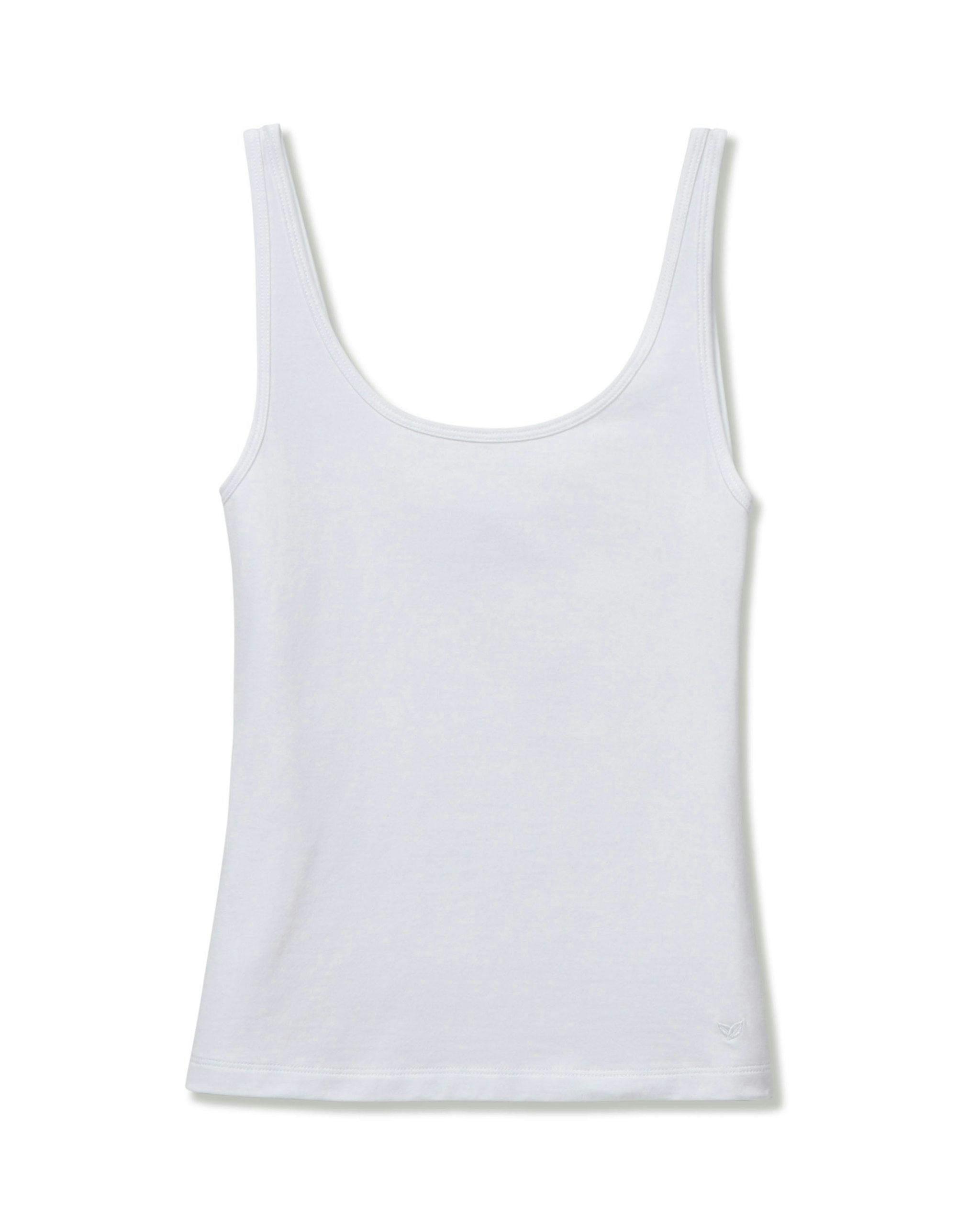 Women's Pima Scoop Tank in White
