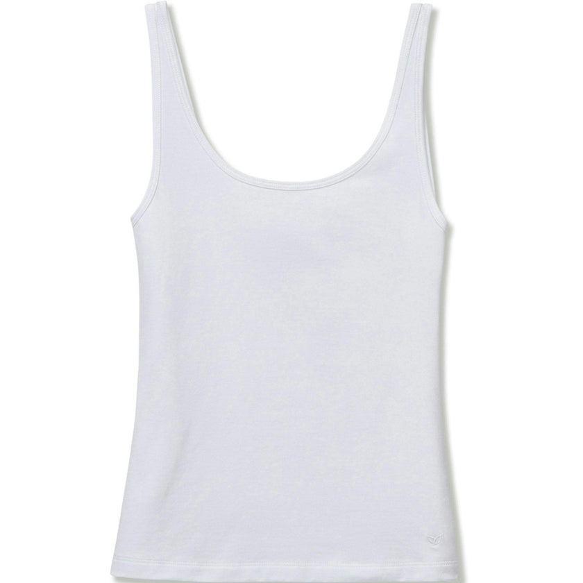 Women's Pima Scoop Tank in White