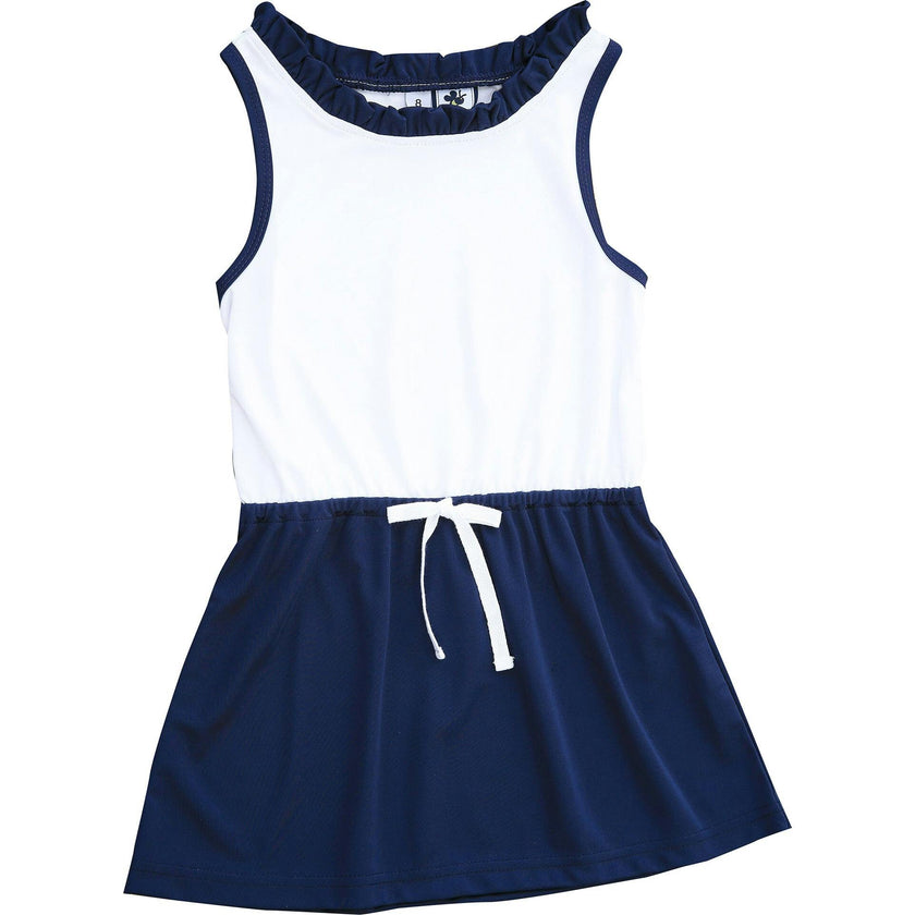 Nadia Ruffle Dress, Navy