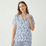 Porcelain Vine Short Sleeve & Pants Bamboo Women's Pajama Set