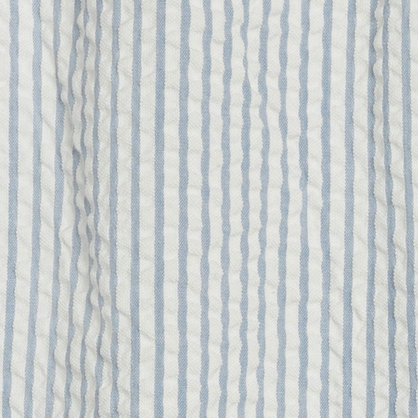 Rosalie Seersucker Ruffle Bubble Romper - Shore Stripe / Sea