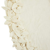 Handmade Felt Mini Christmas Tree Skirt - Cream Overlapping Flowers - 26"