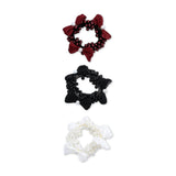 Pearl Cluster Bow Scrunchie Set
