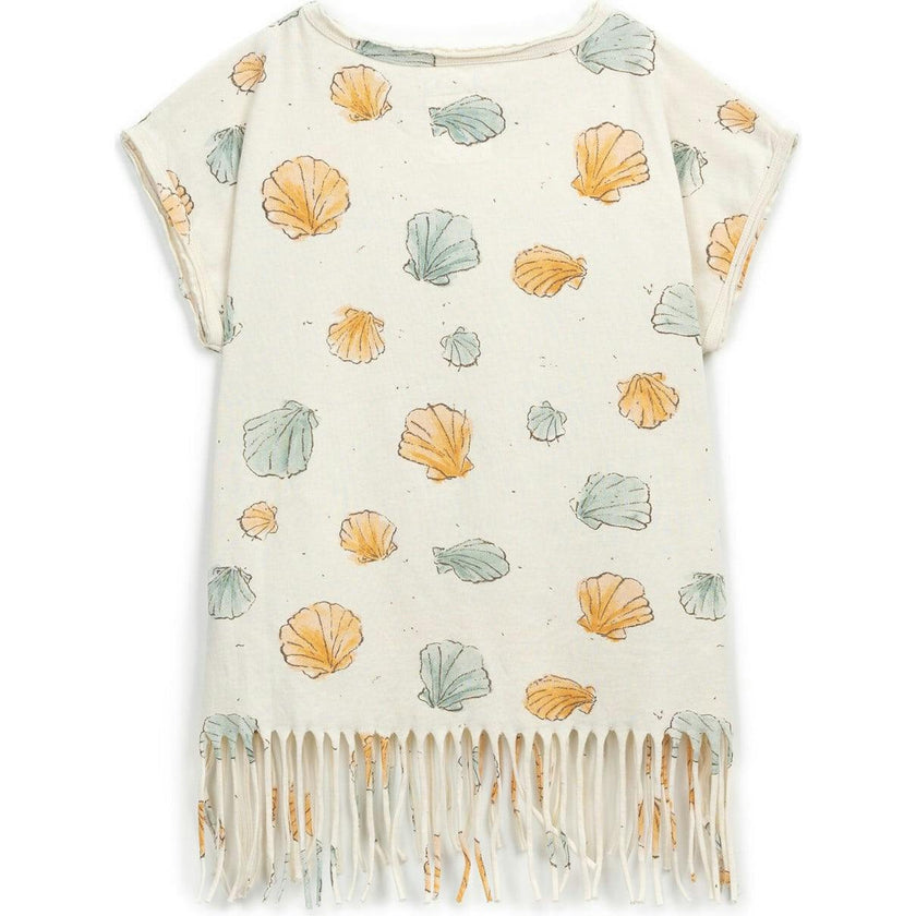 All-Over Clam Print Short Sleeve Dress
