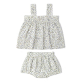 Organic Scalloped Top & Bloomers Set - Tulle Floral