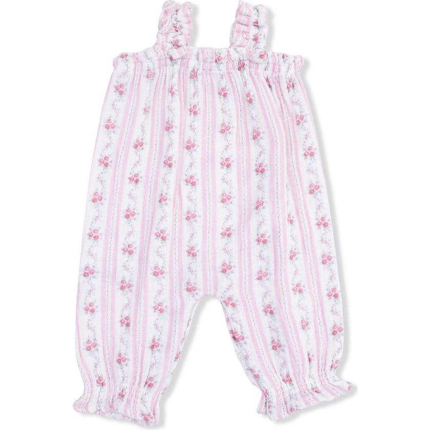 Winding Roses Stripe - Ruffly Strap Overall