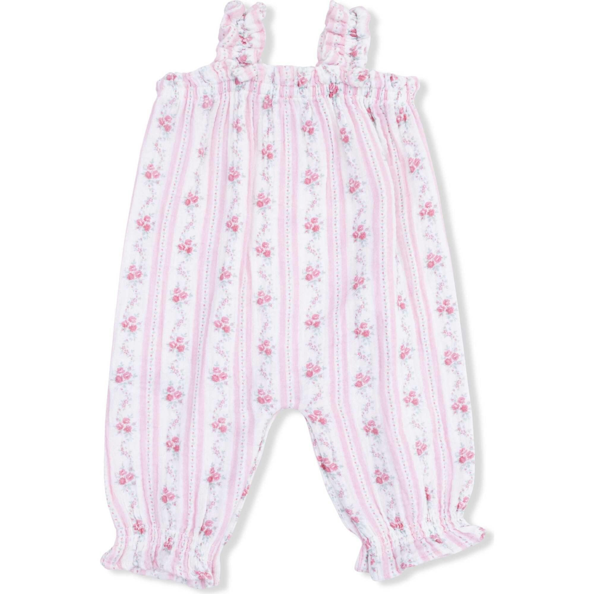 Winding Roses Stripe - Ruffly Strap Overall