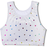 Hearts Shimmer Sports Bra Crop, Multi