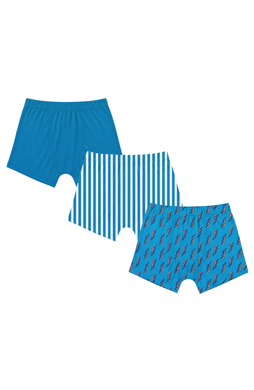3 Pcs Set Boys Boxer Briefs - Lightning Bolts