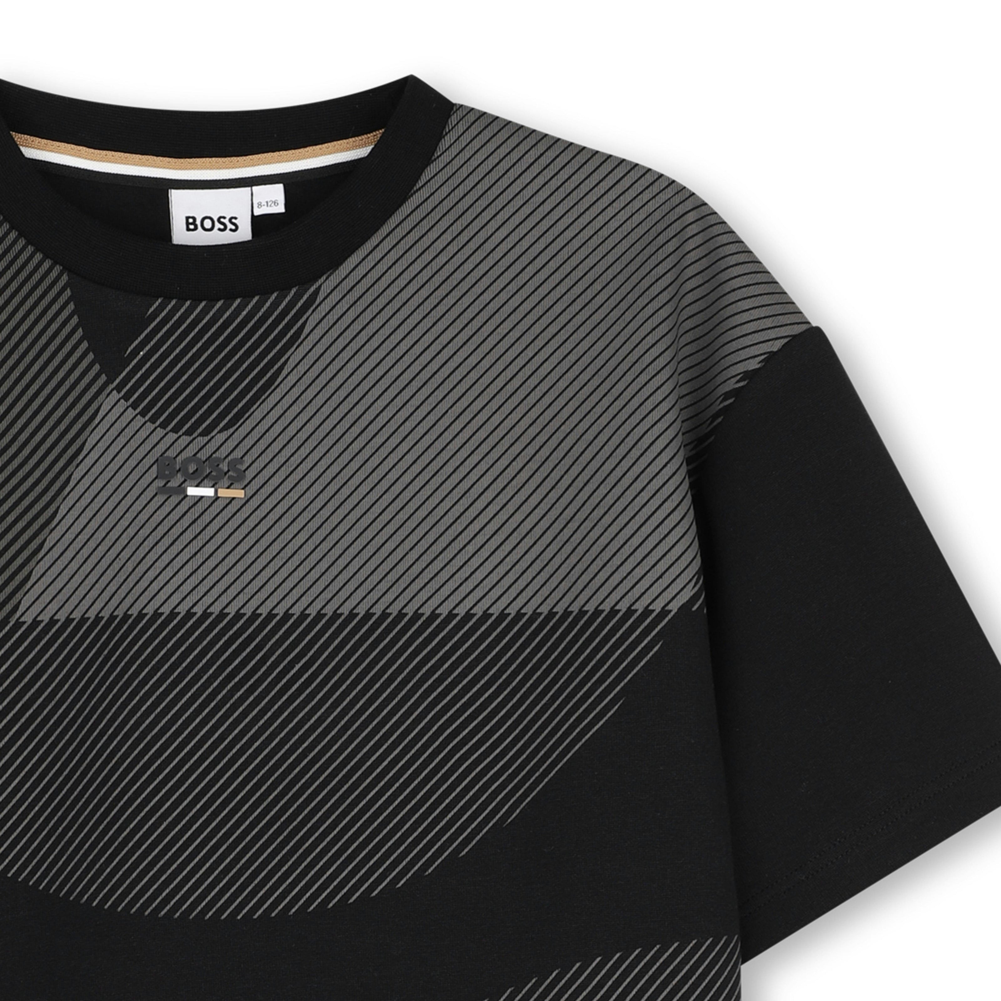 Black Geometric Pattern T-Shirt