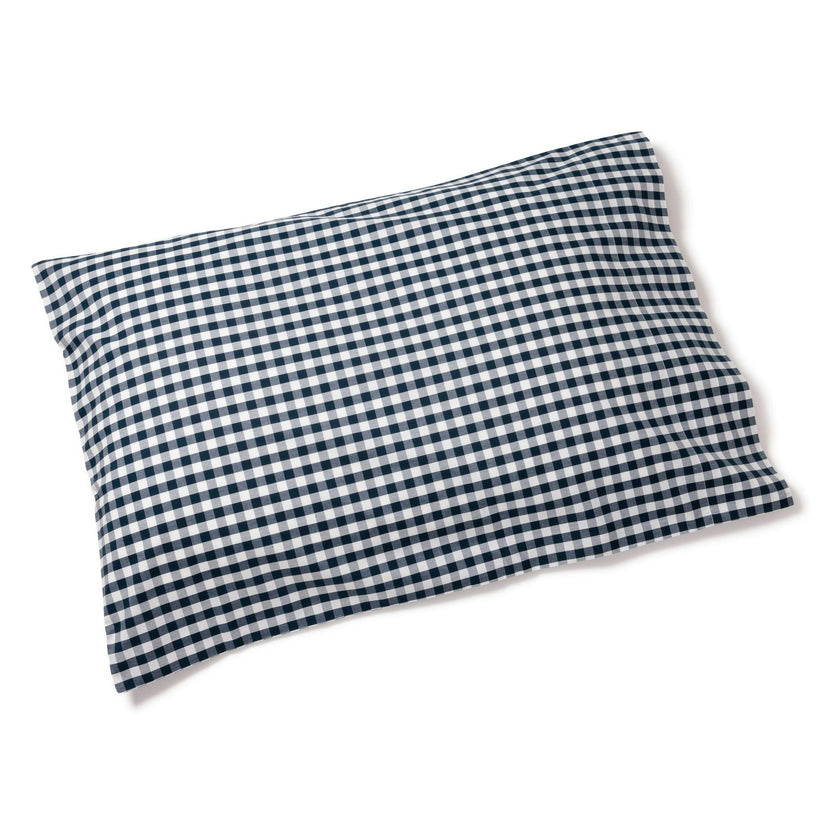 Luxe Premium Percale Bed Sheets in Navy Gingham