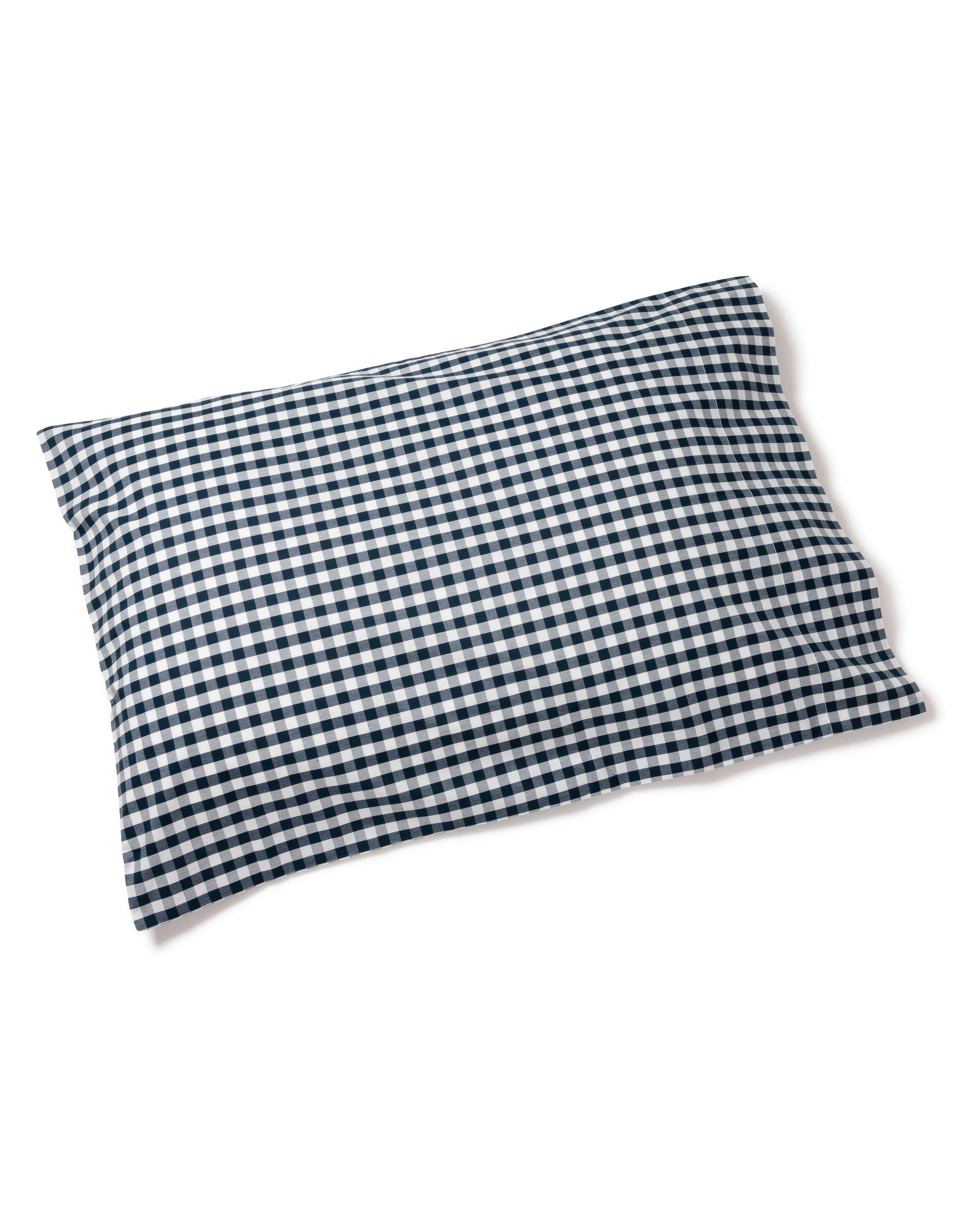 Luxe Premium Percale Bed Sheets in Navy Gingham