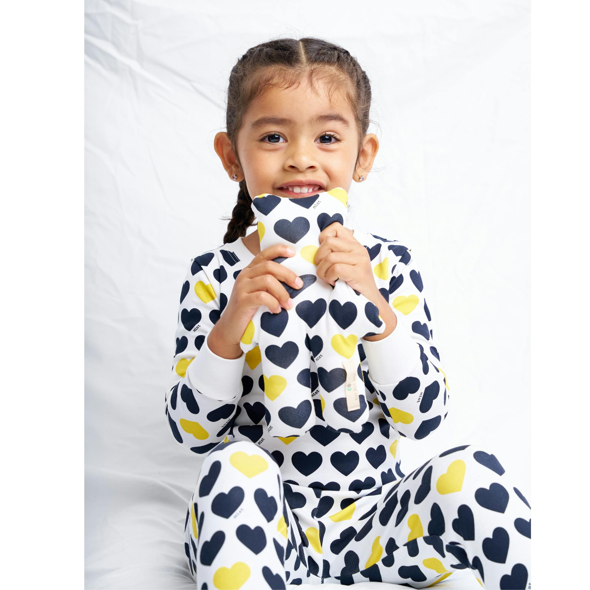 Black & Yellow Hearts Two piece Kids Pajama