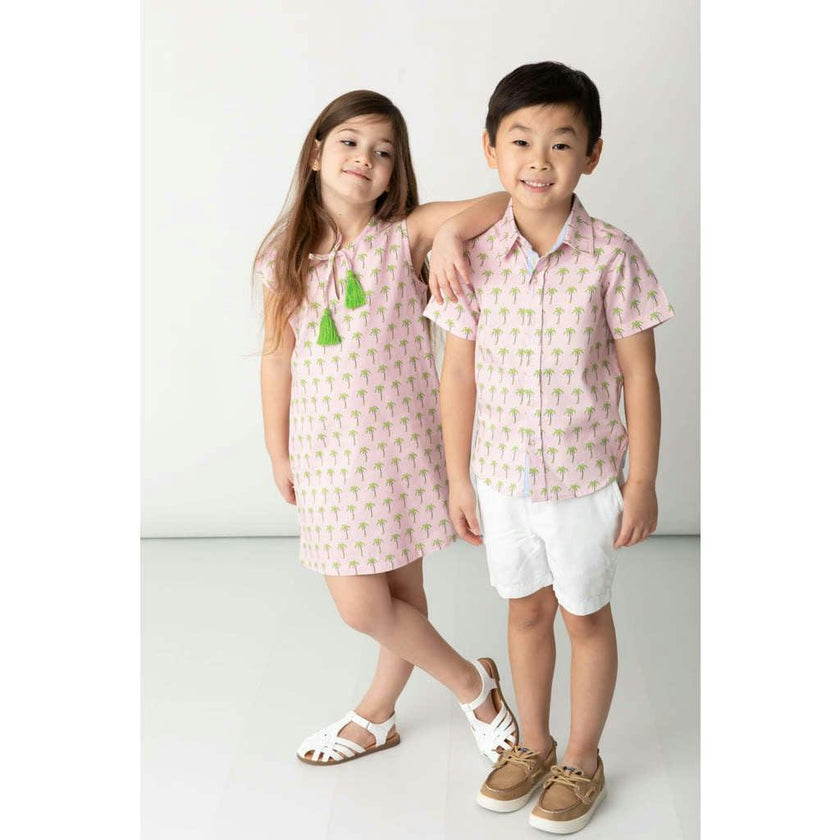 Pink Palms Shift Dress