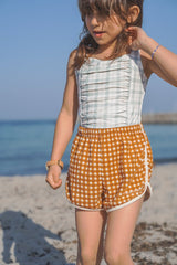 Retro Shorts | Organic Cotton Terry - Sienna Gingham |