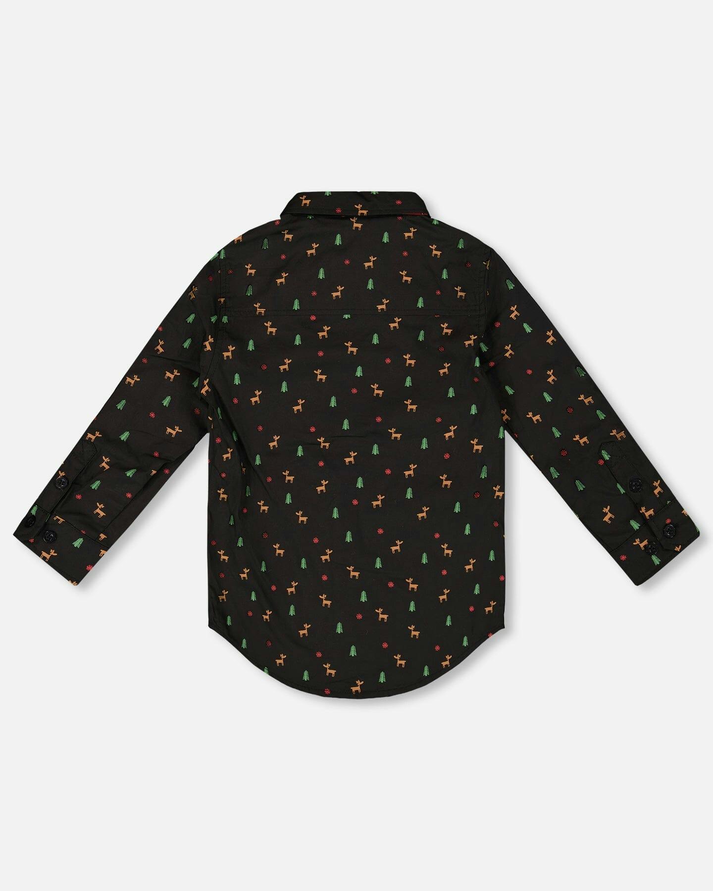 Printed Poplin Shirt with Bow Tie