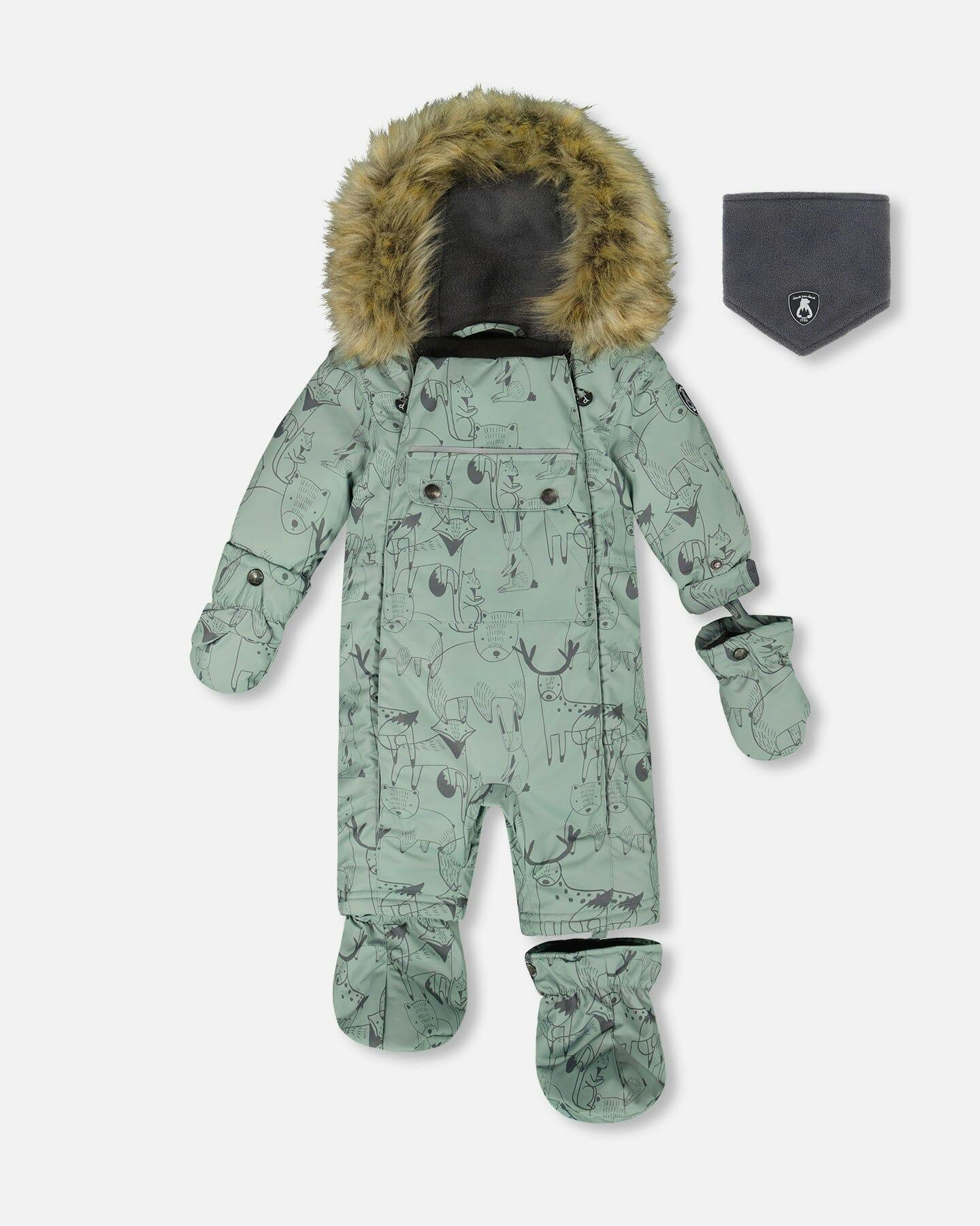 One-Piece Baby Play Snowsuit Designed for Car Seat