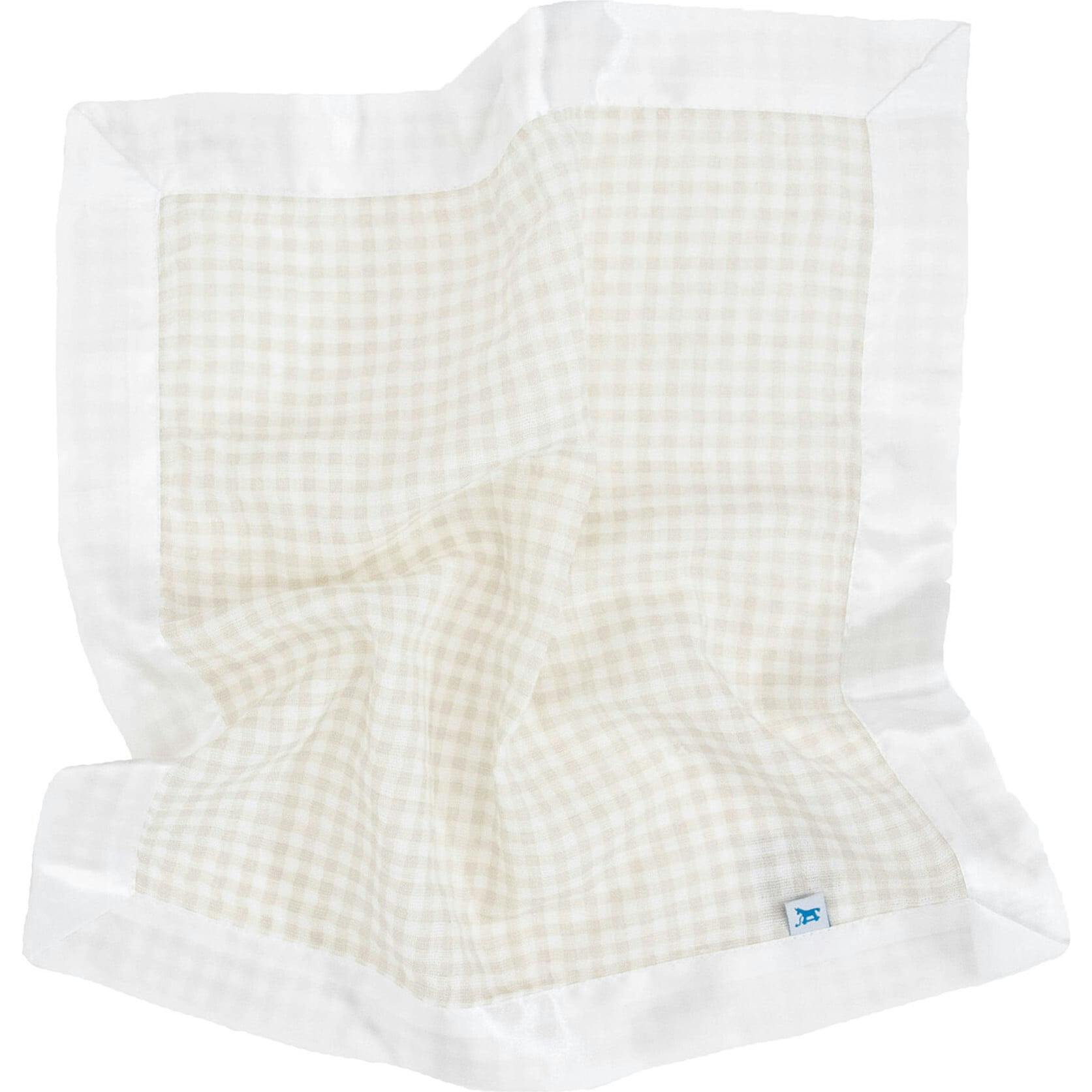 Cotton Muslin Security Blanket 3 Pack - Tan Gingham