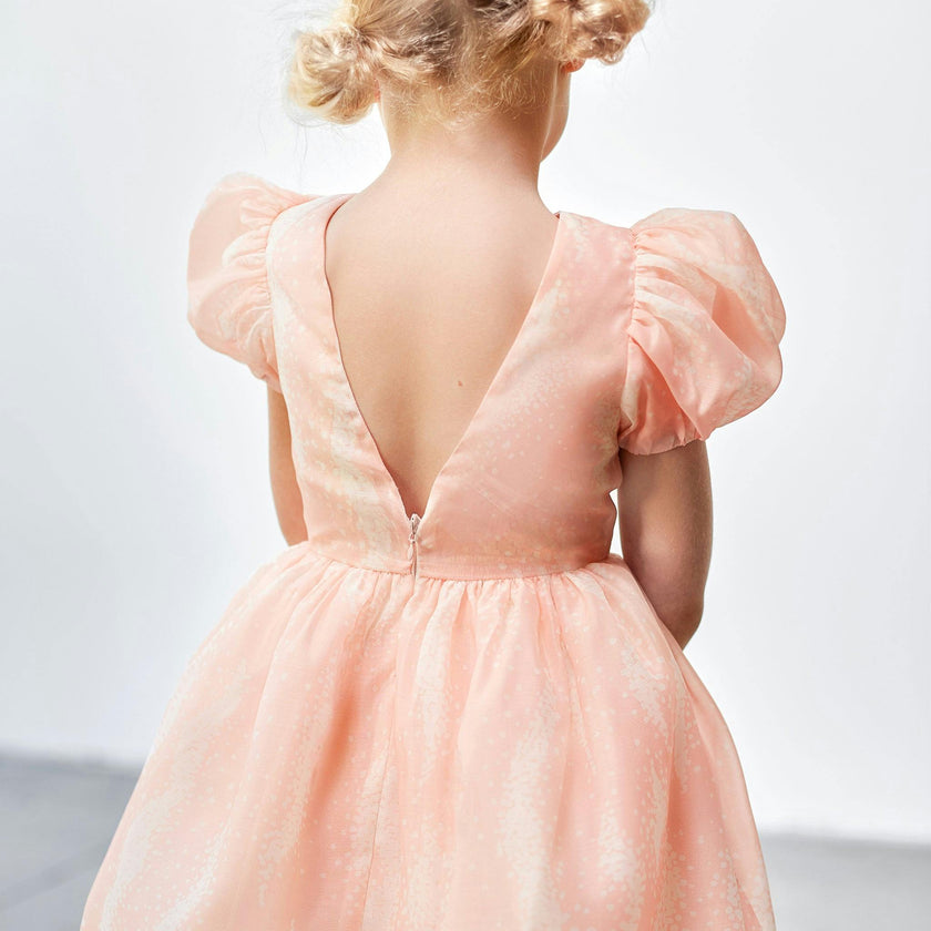 Fit & Flare Dress with Puff Sleeves