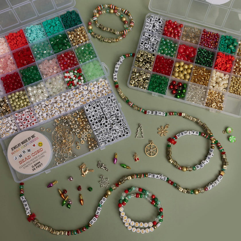 Holiday Naughty and Nice Super Extra Large Letter Bead Jewelry DIY Kit