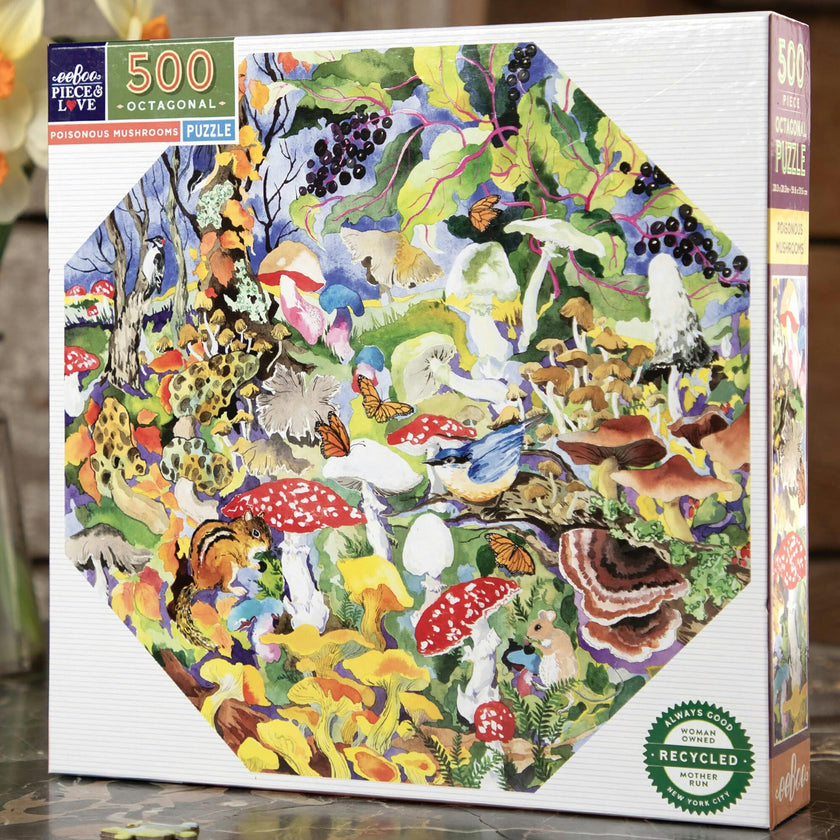 Piece&Love: Poisonous Mushrooms - 500 pc Octagonal Puzzle