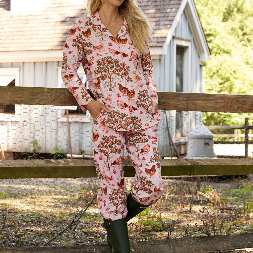 Hen House - Long PJ Set - Ballet Pink