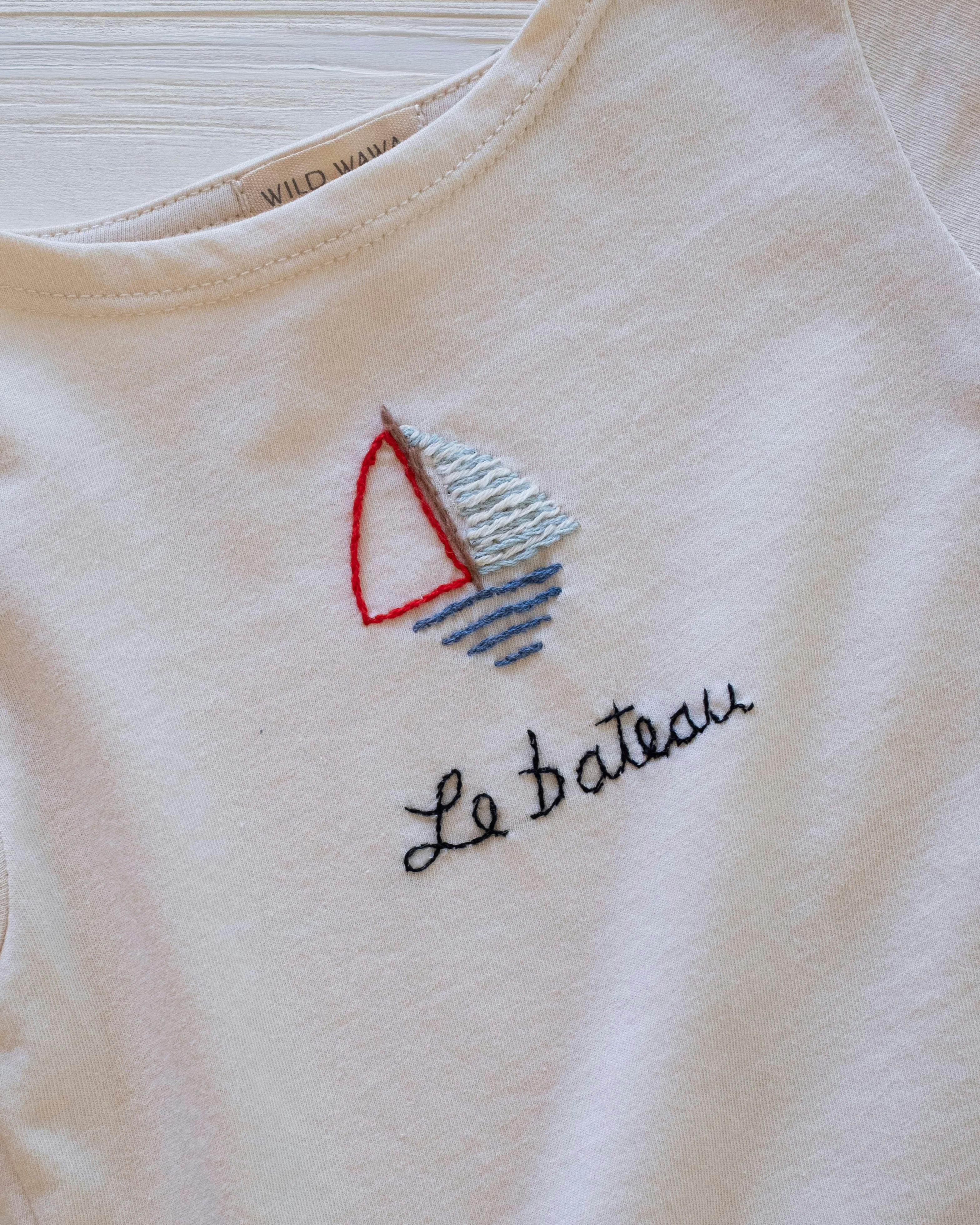 Embroidered Top in Le Bateau