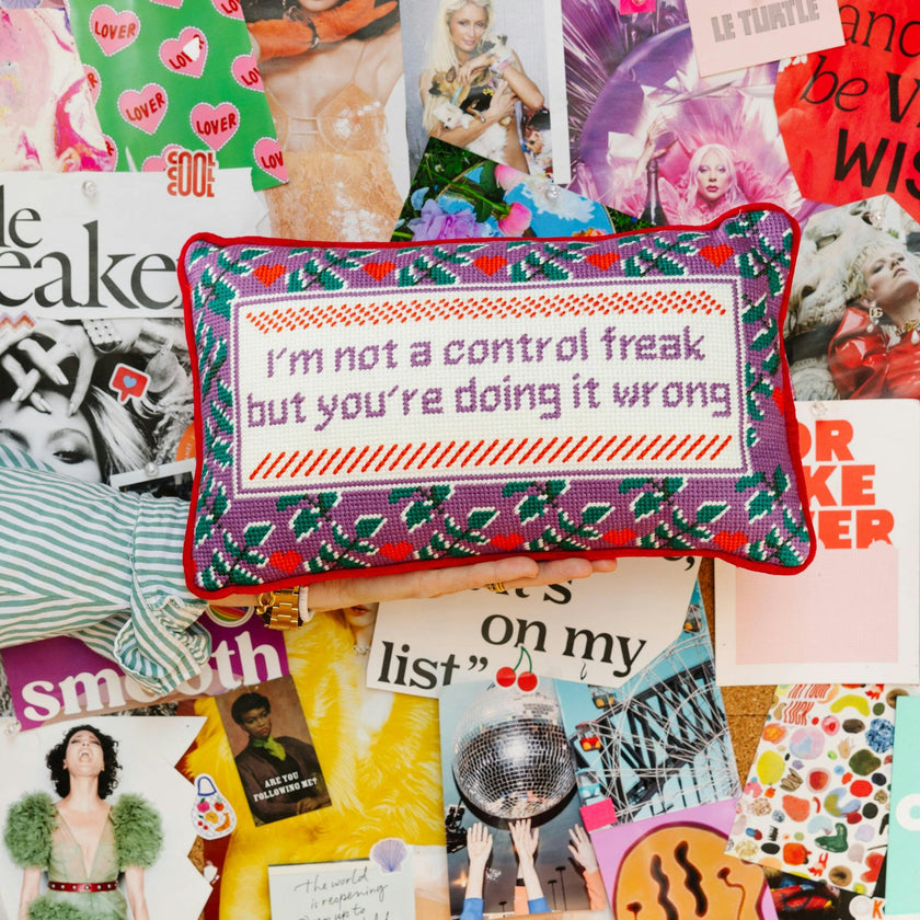 Control Freak Needlepoint Pillow