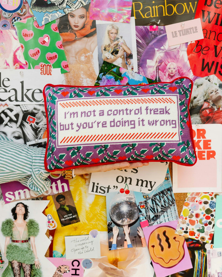 Control Freak Needlepoint Pillow