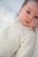 Gray Quilted Pima Cotton Baby One-Piece Pajamas