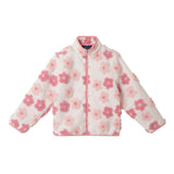 Girls Zip-Up Sherpa Jacket | Floral