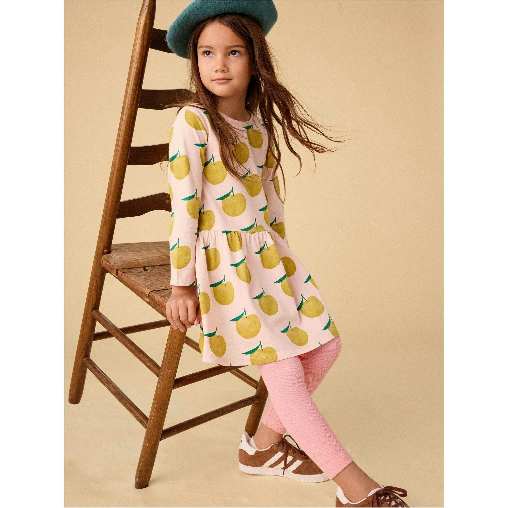 Long Sleeve Skirted Dress, Yellow