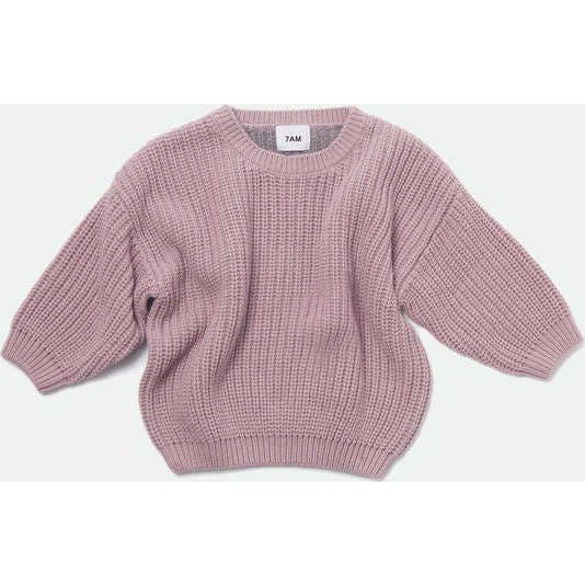Chunky Ribbed Knit Round Neck Long Sleeve Wide Boxy Fit Sweater