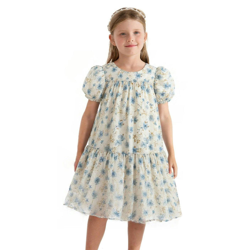 Blue Vienna Floral Dress
