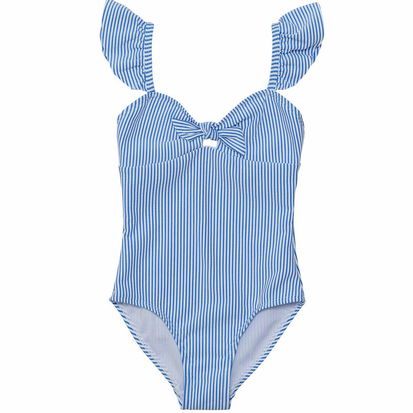 UPF50+ Frill Shoulder Front Knot Swimsuit