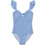 UPF50+ Frill Shoulder Front Knot Swimsuit