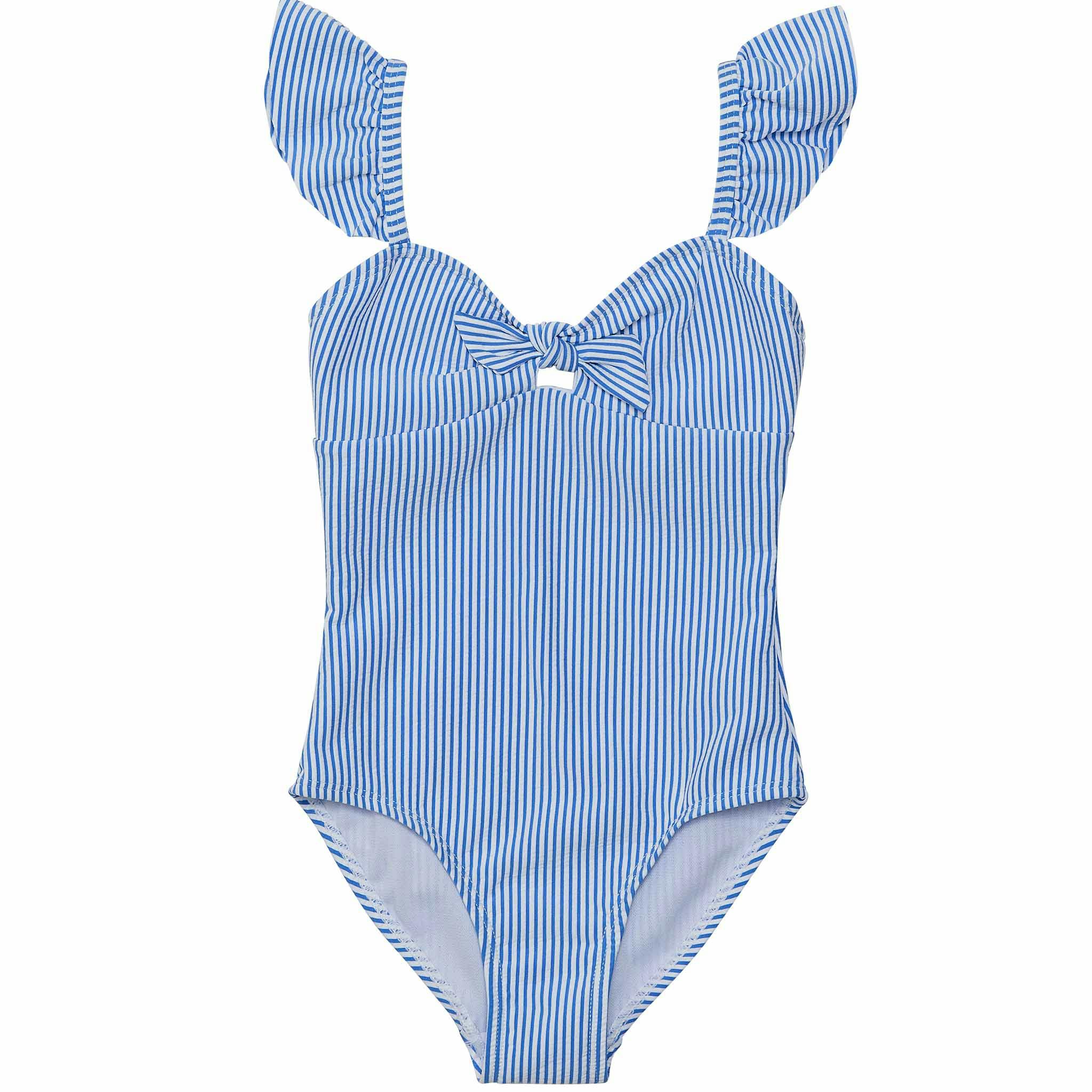 UPF50+ Frill Shoulder Front Knot Swimsuit
