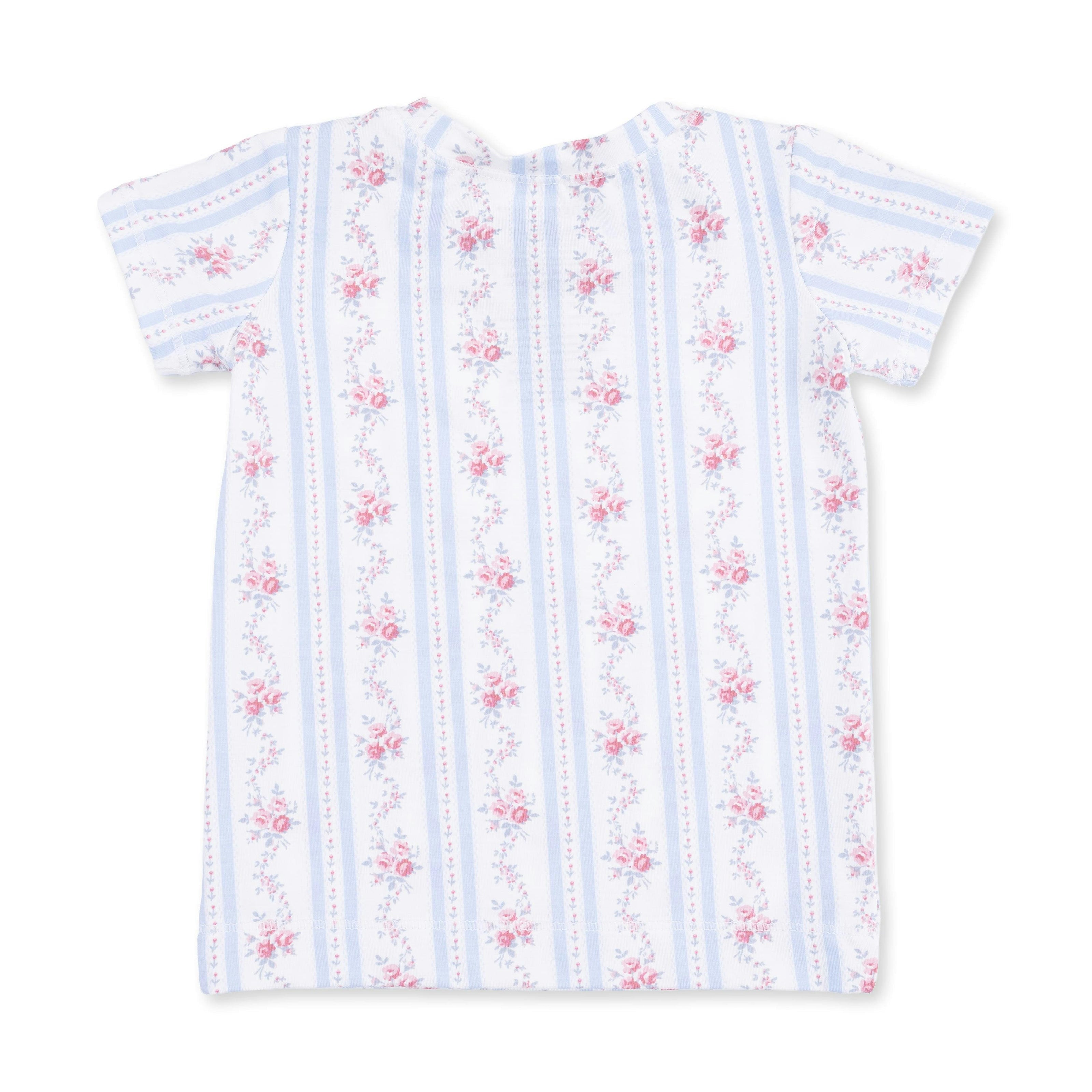 Anna Floral Stripe - Short Sleeve Loungewear Set
