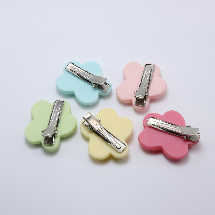 Mini Flower Cookies Hair Clips (Set of 5)