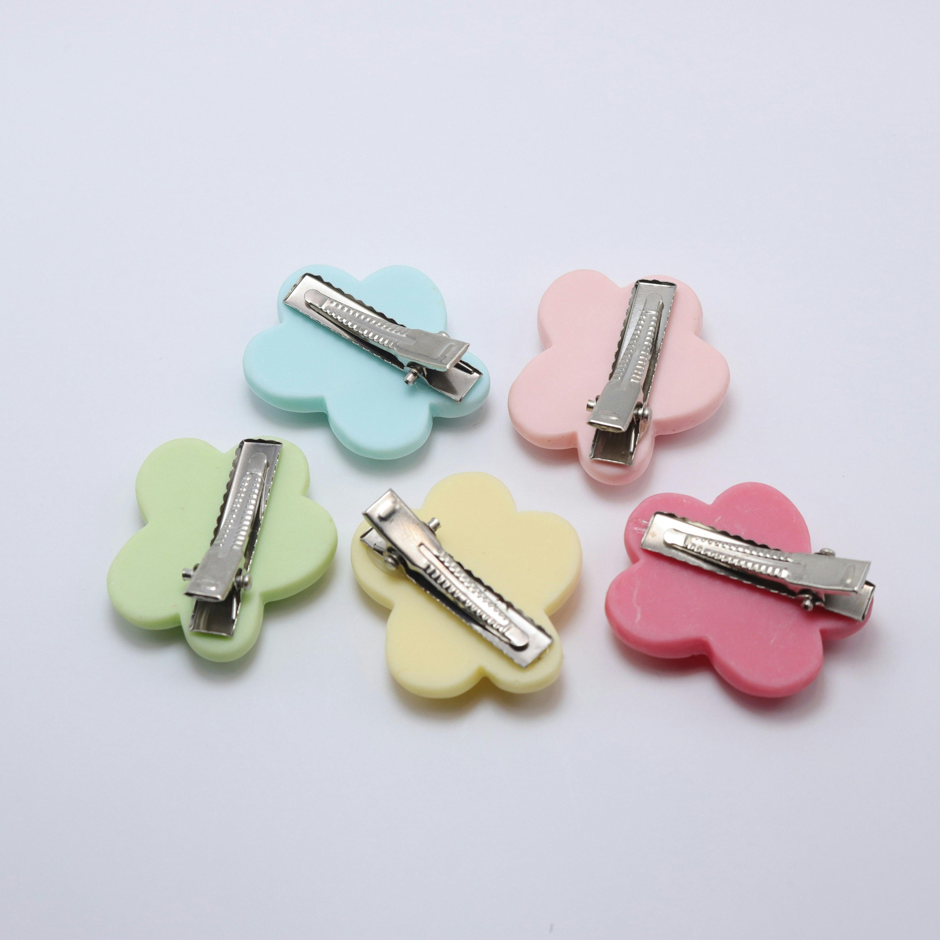 Mini Flower Cookies Hair Clips (Set of 5)