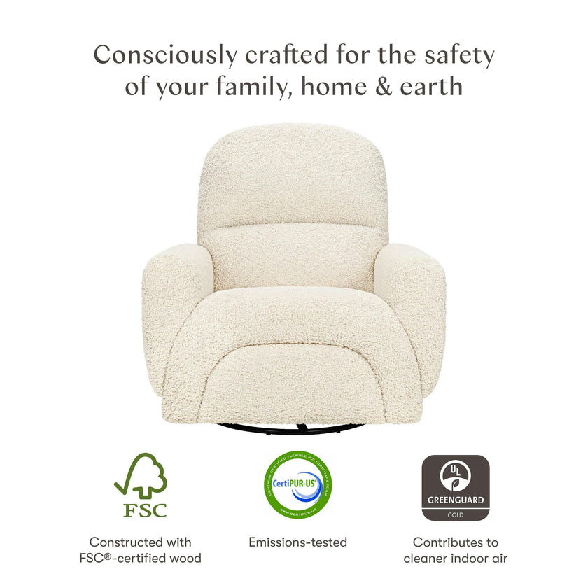 Babyletto Rainbow Recliner and Swivel Glider in Teddy Loop