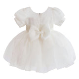 Ivory Brixton Puff-Sleeve Party Dress