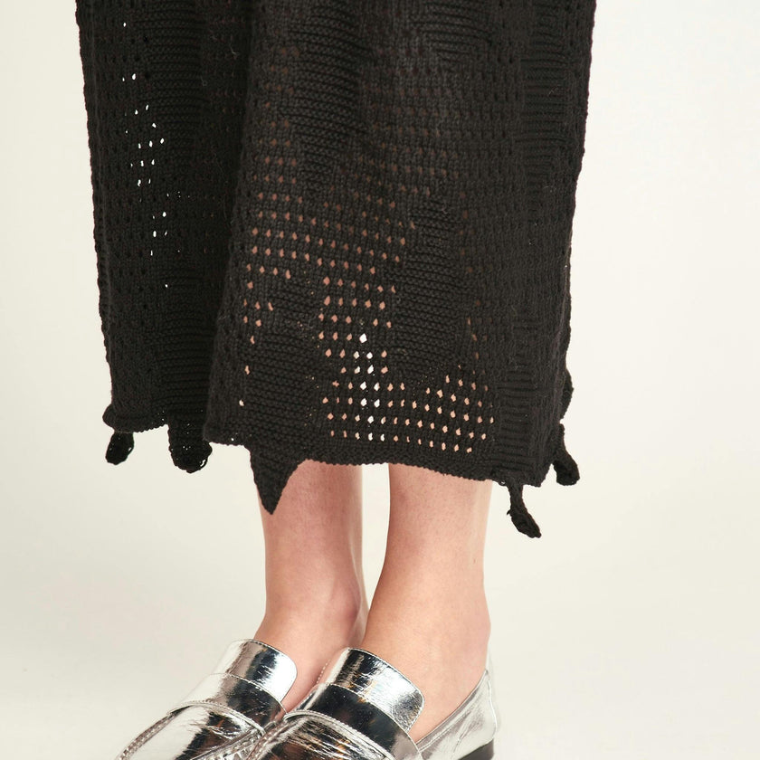 Lokaro Pointelle Skirt in Black